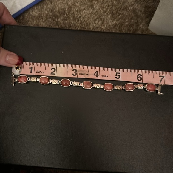 Sterling Silver Turquoise & Pink Thulite Reversible Bracelet by Jay King - Picture 13 of 15